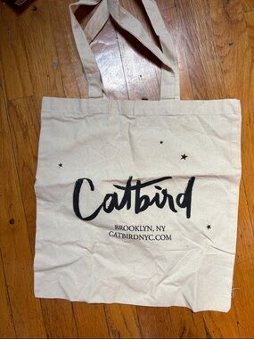 Catbird Natural Canvas Tote with Black Logo